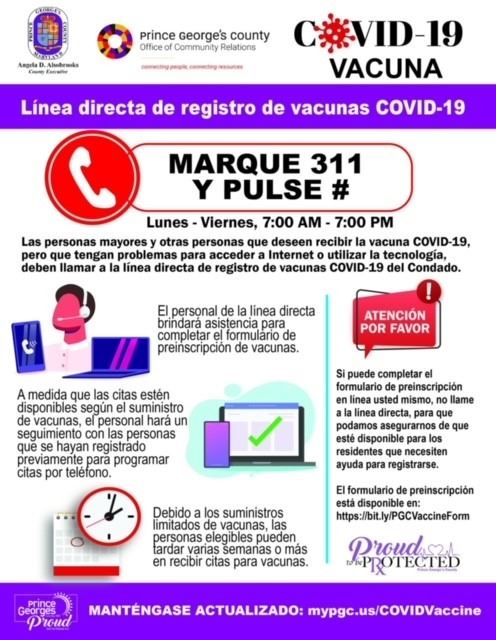 Visit the Prince George's County COVID-19 Vaccine Registration page